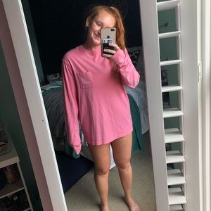 Pink Long Sleeve Vineyard Vines Whale T-shirt